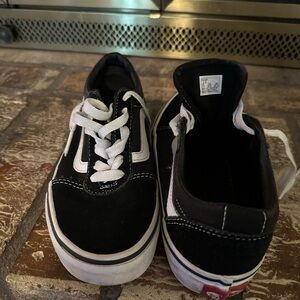 Vans Black and White Classic Sneakers with Canvas Upper